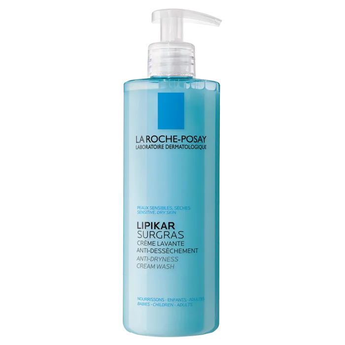 La Roche-Posay LIPIKAR SURGRAS - Crème Lavante Anti-Dessèchement Peaux Sensibles Sèches, 400ml