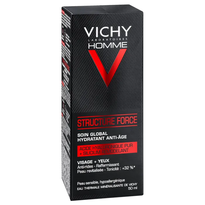 Vichy HOMME STRUCTURE FORCE - Soin Global Hydratant Anti-Âge Visage, 50ml