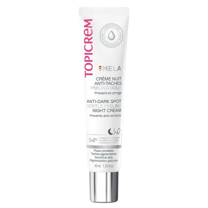 Topicrem MELA - Anti-Dark Spot Night Cream Gentle Peeling - Face - Sensitive Skin, 40ml