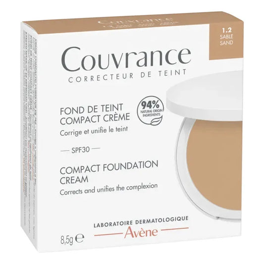 Avène COUVRANCE - Fond de Teint Compact Crème SPF30 - Teinte 1.2 Sable, 8.5g