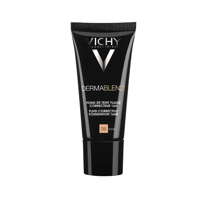 Vichy DERMABLEND - 35 - Fond de Teint Fluide Correcteur peaux Normales à Sèches Sand, 30ml