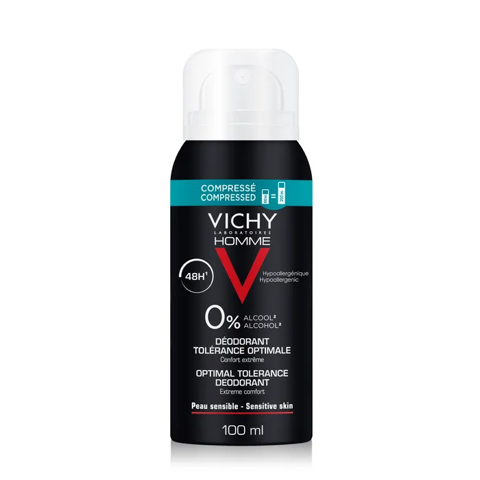 Vichy HOMME - Déodorant Tolérance Optimale Format Compressé - Spray, 100ml