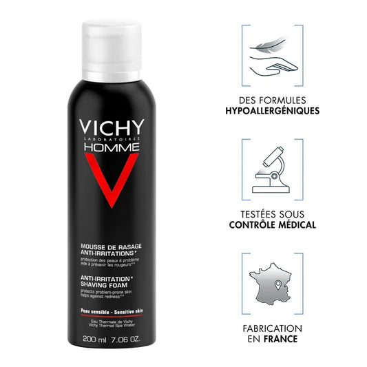 Vichy HOMME - Mousse de rasage anti-irritations, 200ml