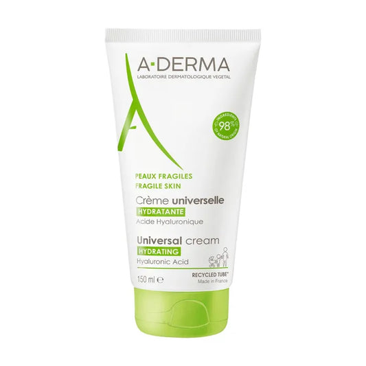A-derma LES INDISPENSABLES - Crème Universelle Hydratante - Visage et Corps - Peaux Fragiles, 150ml