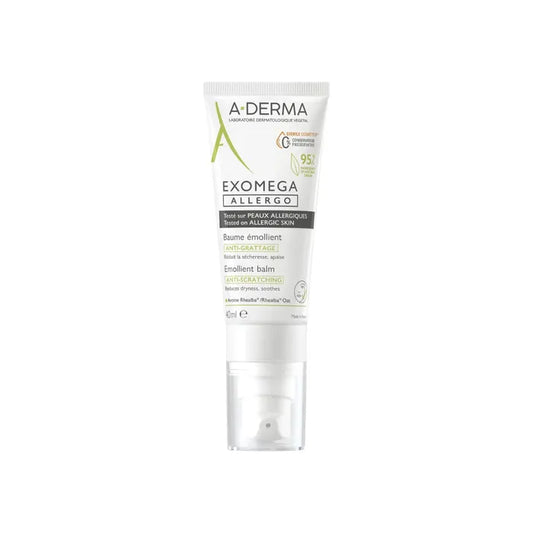 A-derma EXOMEGA ALLERGO - Baume Emollient Anti-Grattage - Visage et Corps - Peaux Sèches à Tendance à l'Eczéma Atopique, 40ml