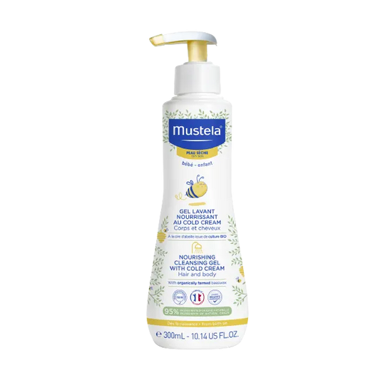 Mustela BÉBÉ - Gel Lavant Nourrissant au Cold Cream - Peau Sèche, 300ml