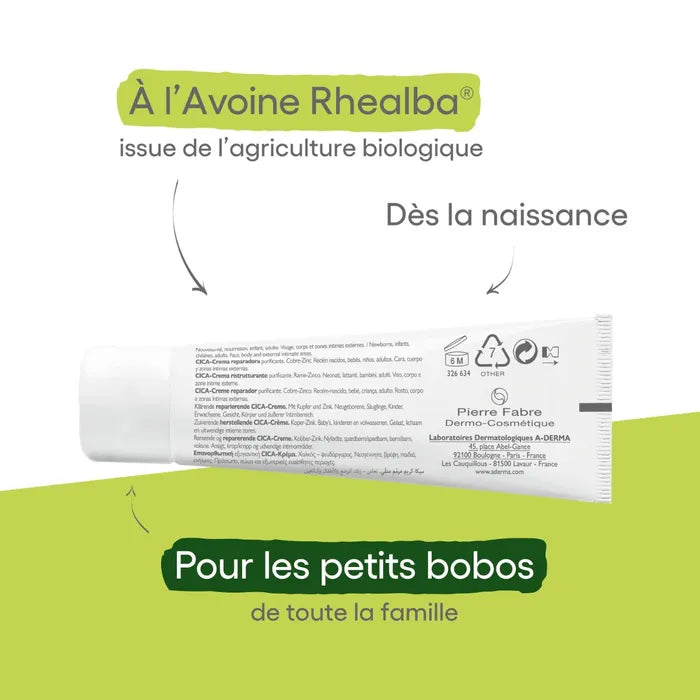 A-derma DERMALIBOUR+ - CICA-Crème Réparatrice Assainissante - Visage et Corps - Peaux Irritées, 50ml