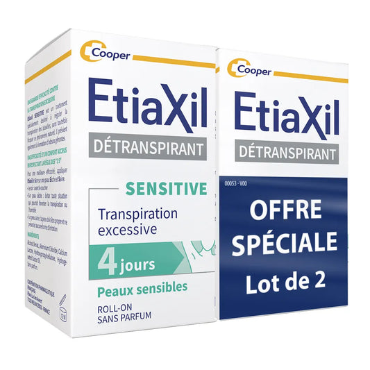 ETIAXIL Détranspirant Sensitive – Roll-on 15 ml x2