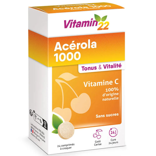 Vitamin'22 Acérola 1000 - 24 comprimés à croquer