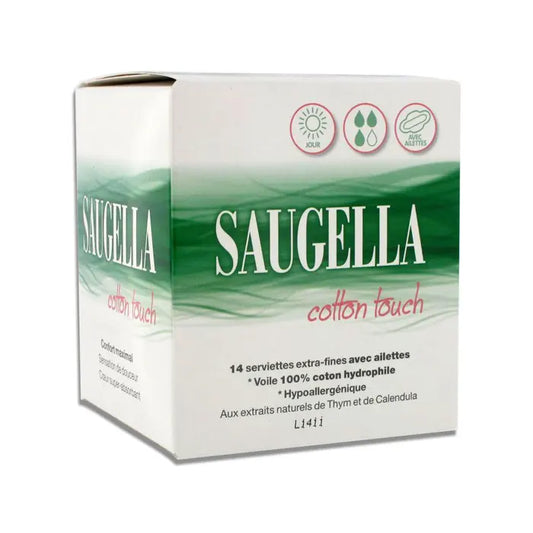 SAUGELLA CottonTouch – Serviettes Hygiéniques Jour – x14