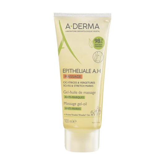 A-derma EPITHELIALE A.H - Gel-Huile de Massage anti-Marques - Visage et Corps - Peaux Fragilisées,100ml
