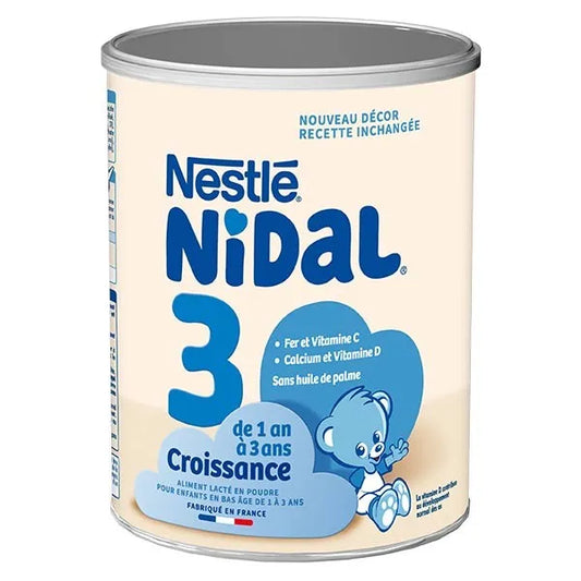 Nidal Lait en Poudre Croissance 3ème Âge - De 1 à 3 ans, 800g
