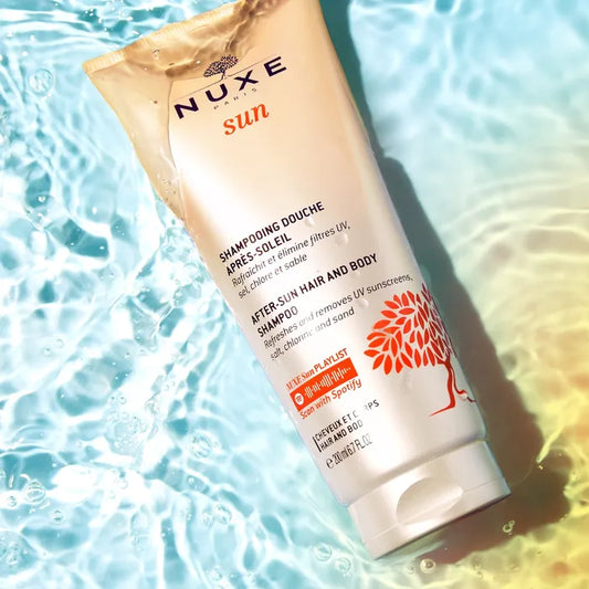 Nuxe SUN - Shampooing Douche Après-Soleil - Corps et Cheveux - Tous Types de Peaux, 200ml