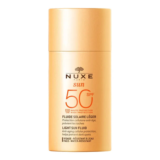 Nuxe SUN - Fluide Solaire Léger SPF50 - Visage - Peaux Normales à Mixtes, 50ml
