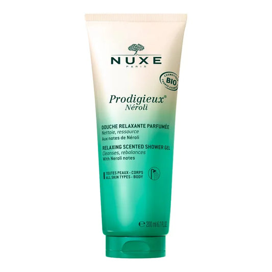 Nuxe PRODIGIEUX NEROLI - Gelée de Douche Relaxante Parfumée Bio - Corps - Tous Types de Peaux, 200ml