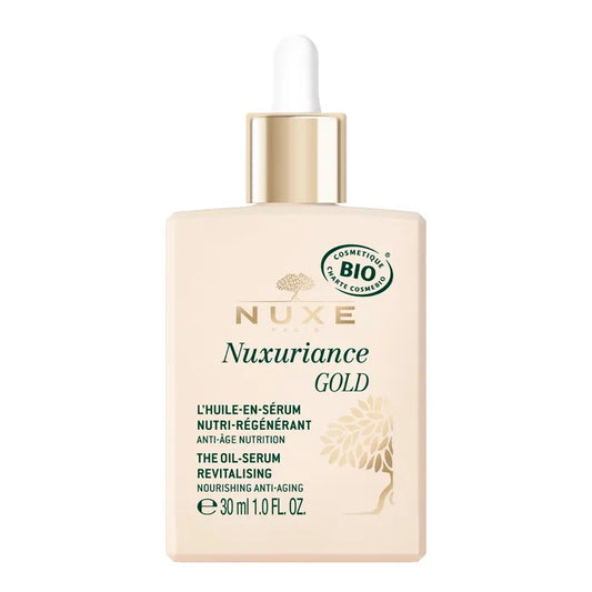 Nuxe NUXURIANCE GOLD - L'Huile-en-Sérum Nutri-Régénérant Bio - Visage - Peaux Sèches, 30ml