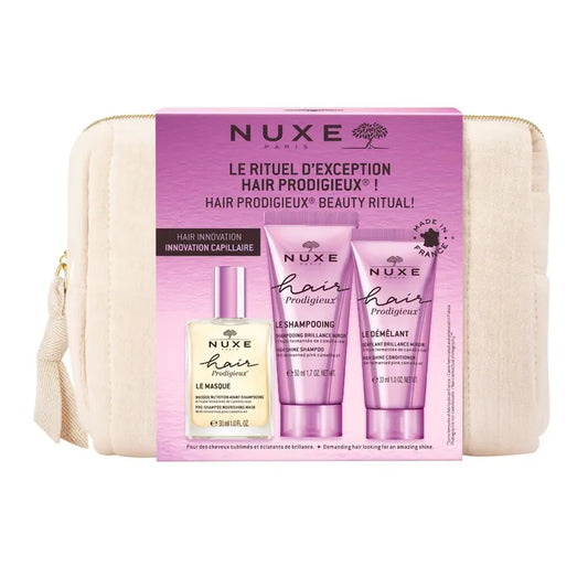 Nuxe TROUSSE HAIR PRODIGIEUX - Masque Nutrition Avant-Shampooing 30ml + Shampooing Brillance Miroir 50ml + Démêlant Brillance Miroir 30ml