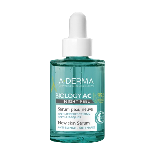A-derma BIOLOGY AC - Night Peel Sérum Peau Neuve - Visage et Cou - Peaux à Tendance Acnéique, 30ml