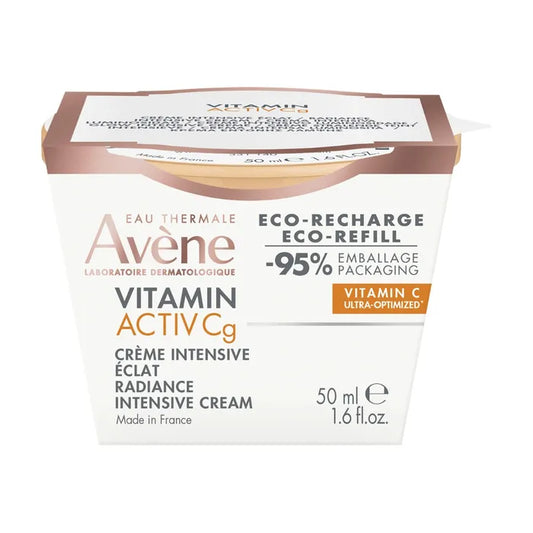 Avène VITAMIN ACTIV Cg - Crème Intensive Eclat Eco-Recharge - Visage - Tous Types de Peaux, 50ml