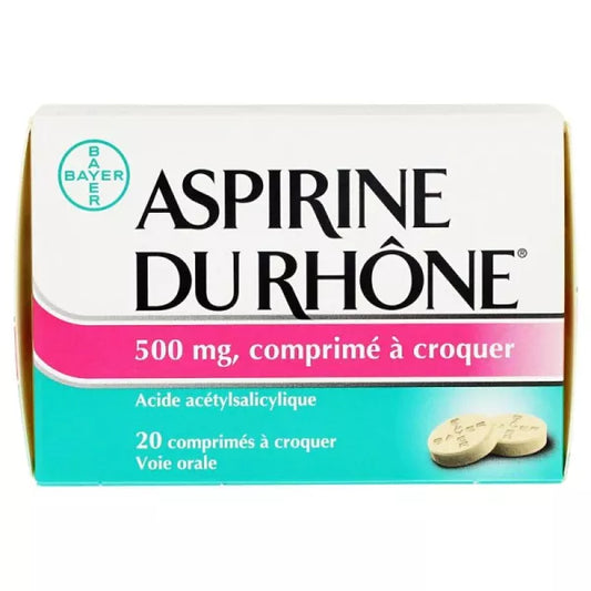 ASPIRINE 500MG RHONE CPR CROQ 20