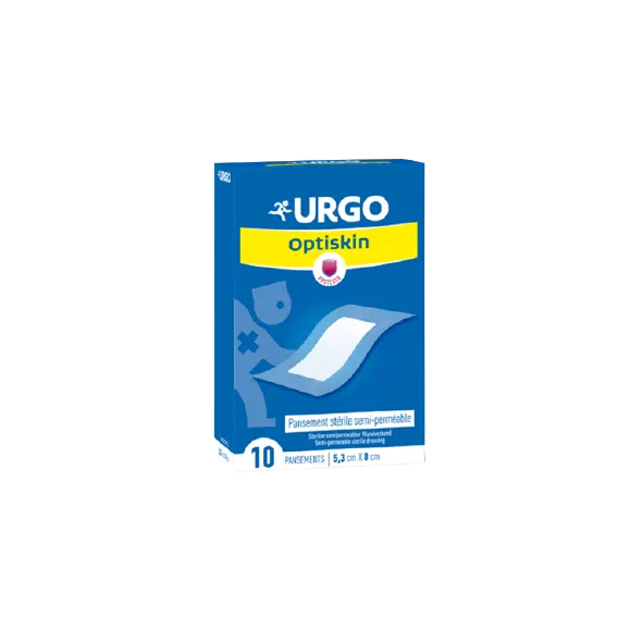 Urgo OPTISKIN - Pansement Stérile Semi-Perméable, 10 unités 5,3x8cm