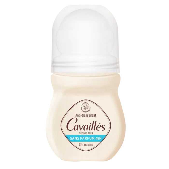 Cavaillès ABSORB + - Déodorant Anti-Transpirant Sans Parfum 48H Roll-On - Tous Types de Peaux, 50ml