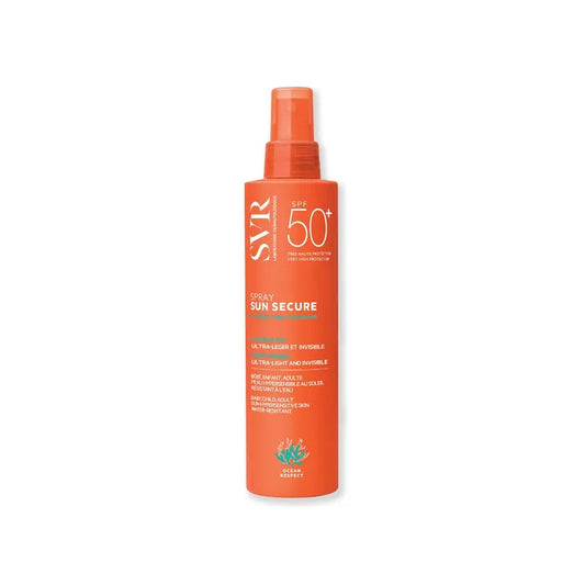 SVR SUN SECURE - Spray Solaire Hydratant Invisible SPF50+ - Visage et Corps - Peaux Hypersensibles au Soleil, 200ml