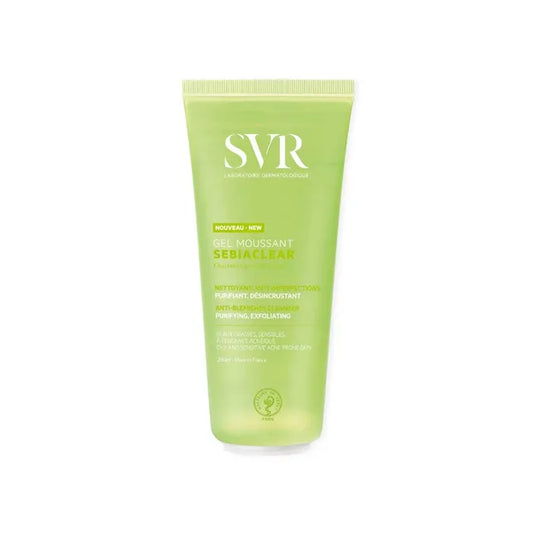 SVR SEBIACLEAR - Gel Moussant Nettoyant Anti-Imperfections - Visage et Corps - Peaux Grasses à Tendance Acnéique, 200ml