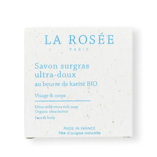 La Rosée Savon Surgras Ultra-Doux au Beurre de Karité Bio - Visage et Corps - Tous Types de Peaux, 100g
