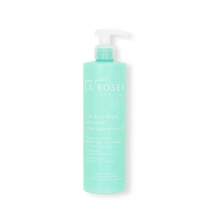 La Rosée MON PETIT - Lait de Toilette Nettoyant Bébé et Enfant - Visage, Corps et Siège - Peaux Sensibles, 400ml