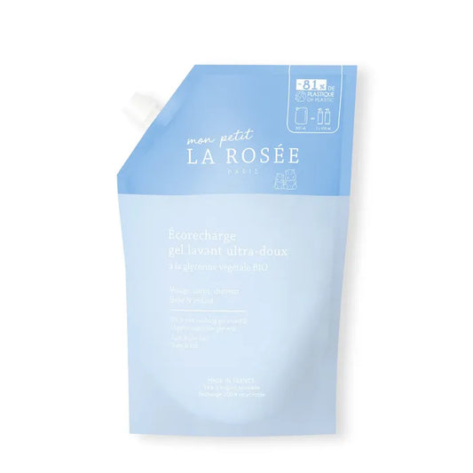 La Rosée MON PETIT - Eco Recharge Gel Lavant Ultra-Doux Bébé et Enfant Bio - Visage, Corps et Cheveux - Peaux Sensibles, 800m