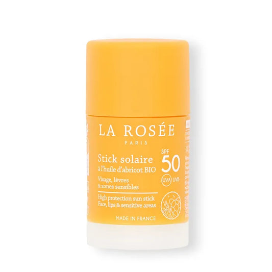La Rosée Stick Solaire à l'Huile d'Abricot Bio SPF50 - Visage et Corps - Tous Types de Peaux, 15ml