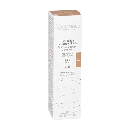 Avène COUVRANCE - Fond de Teint Correcteur Fluide SPF20 n°3 Sable - Peaux Sensibles, 30ml