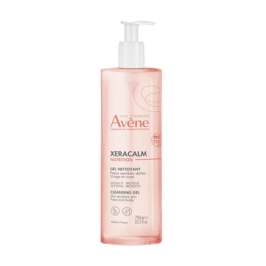 Avène XERACALM NUTRITION - Gel Nettoyant - Visage et Corps - Peaux Sensibles et Sèches, 750ml