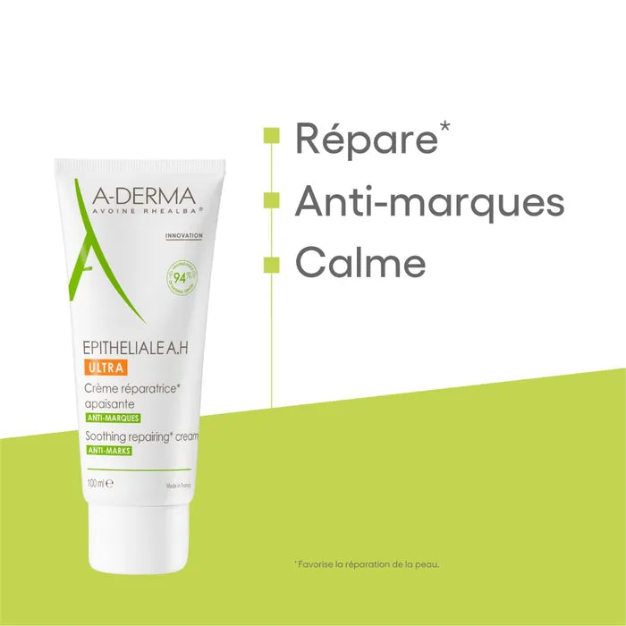 A-derma EPITHELIALE A.H ULTRA - Crème Réparatrice Apaisante Anti-Marques - Visage et Corps - Peaux Fragilisées, 100ml