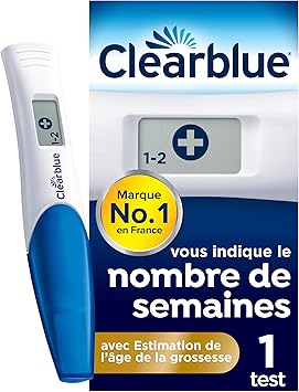 CLEARBLUE Digital – Test de Grossesse avec Nombre de Semaines – 1 Test