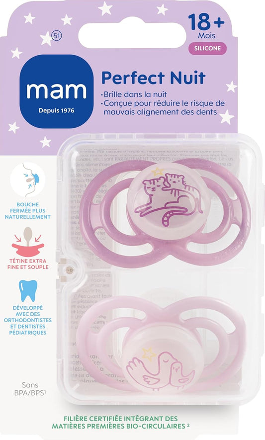 MAM 2 Sucettes Perfect Nuit 18+ mois