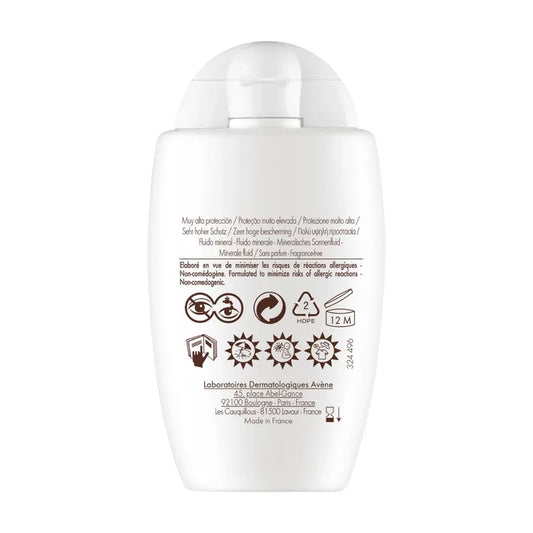 Avène SOLAIRE - Fluide Minéral SPF50+ - Visage - Peaux Sensibles, 40ml