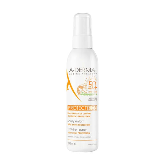 A-derma PROTECT KIDS - Spray Solaire Enfant Très Haute Protection SPF50+ - Visage et Corps - Peaux Fragiles, 200ml