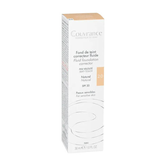 Avène COUVRANCE - Fond de Teint Correcteur Fluide SPF20 n°2 Naturel - Peaux Sensibles, 30ml