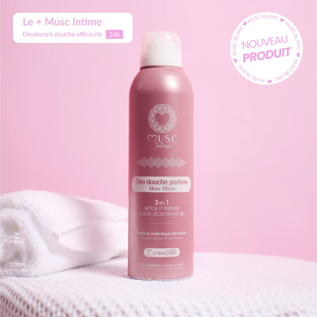 Musc Intime Déo Douche Parfumé – Musc Blanc (L’Irrésistible)