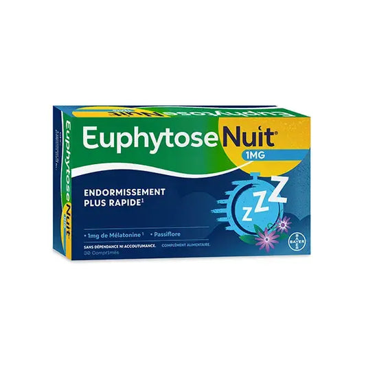 Euphytose Nuit® Sommeil Mélatonine 1 mg - 30 ou 60 Comprimés