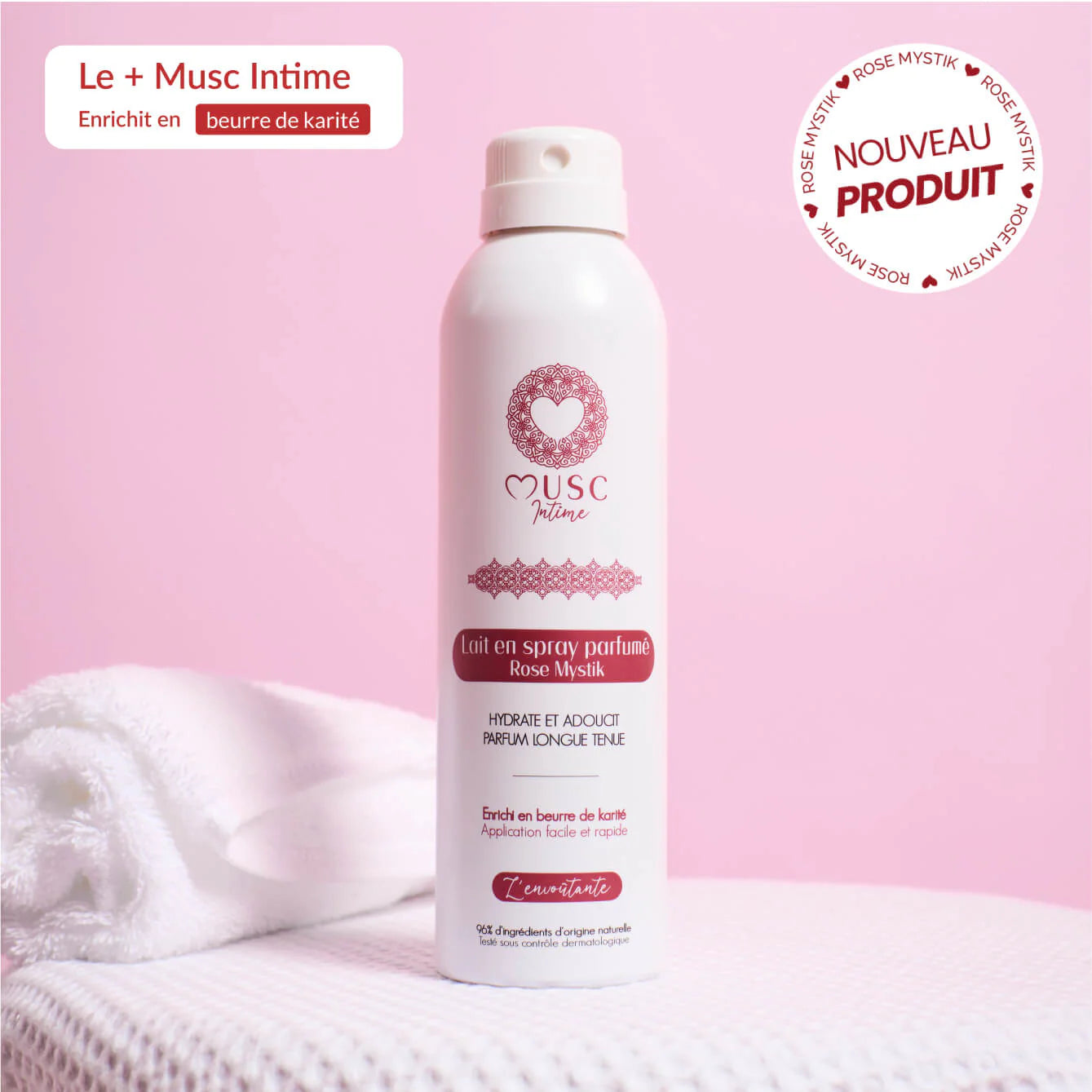 Musc Intime Lait en Spray Parfumé – Rose Mystik (L’Envoûtante)