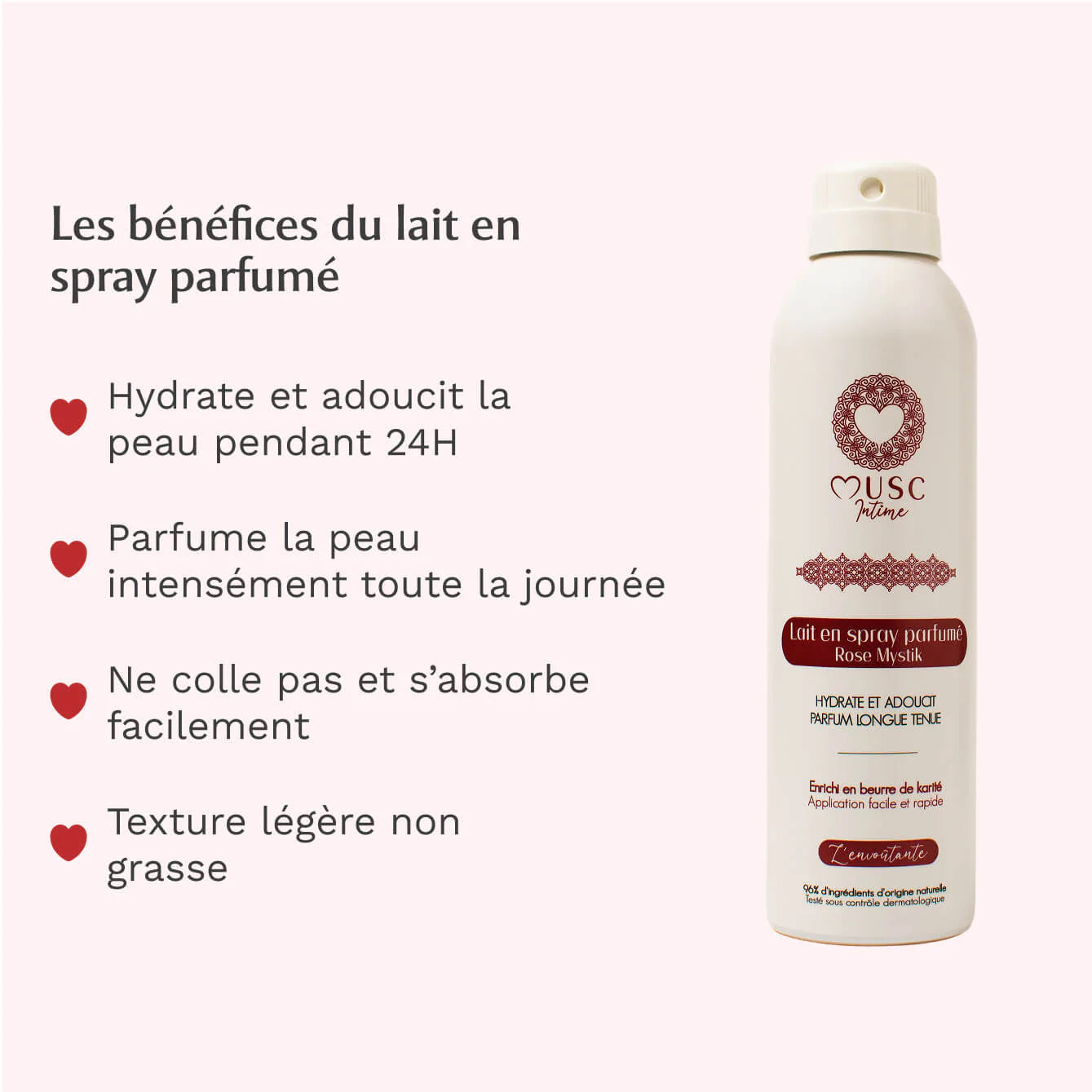 Musc Intime Lait en Spray Parfumé – Rose Mystik (L’Envoûtante)