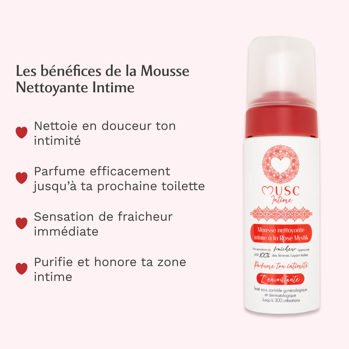 Musc Intime Mousse Intime Nettoyante – Rose Mystik (L’Envoûtante)