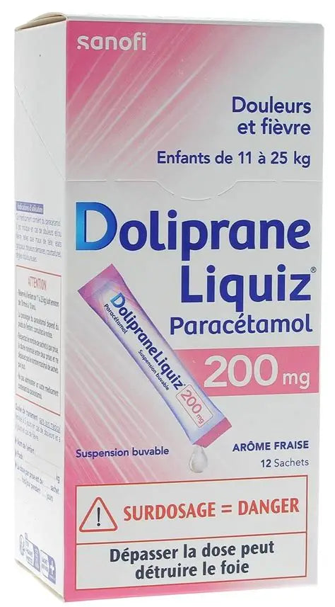 Doliprane Liquiz 200 mg – 12 sachets