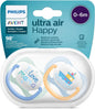 Philips Avent Ultra Air Happy 0‑6 mois Lot de 2 sucettes