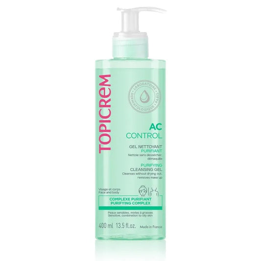 Topicrem AC CONTROL - Purifying Cleansing Gel - Face and Body - Combination to Oily Skin, 400ml