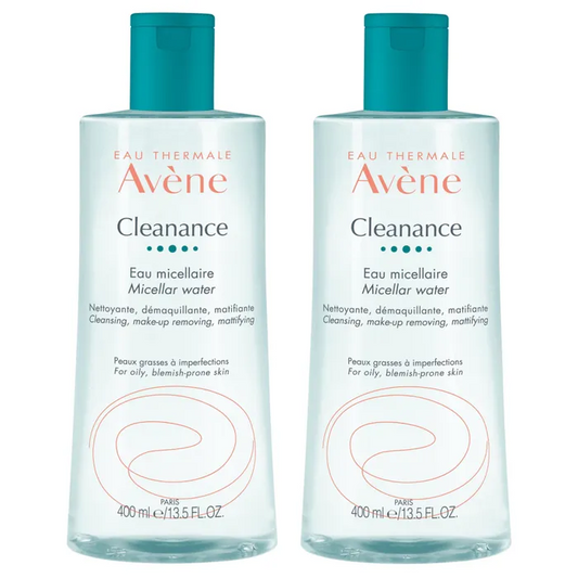 Avène CLEANANCE - Eau Micellaire Matifiante - Visage et Yeux - Peaux Grasses à Imperfections, 2x400ml