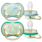 Avent ULTRA-AIR NIGHT - Orthodontic Pacifiers - Mixed Pattern - From 0 to 6 months, 2 Units